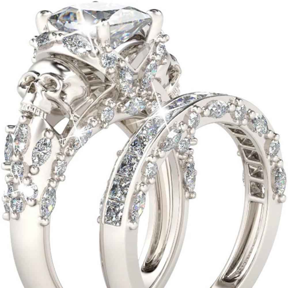 Jeulia Skeleton Sterling Silver Engagement Ring Size 3
